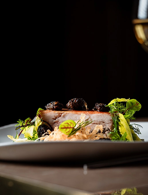 A sophisticated dish served at a stag do at the Dans le Noir ? restaurant
